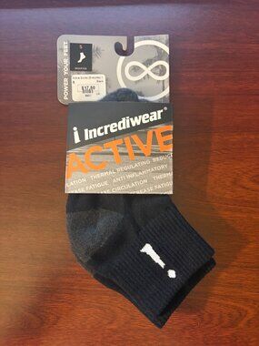 Incrediwear Active Quarter Sock Black